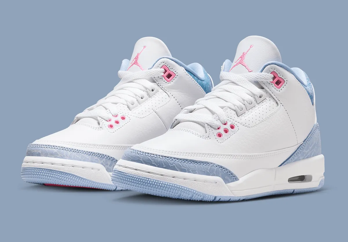 Air Jordan 3 Retro White/Cobalt Bliss/Football Grey/Pink Glow